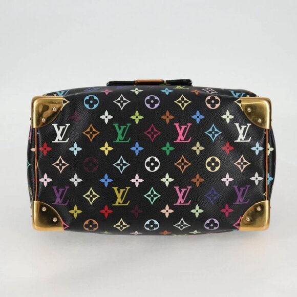 LOUIS VUITTON Monogram Multicolor Speedy 30 Hand Bag Black M92642 Auth 128856V - Picture 9 of 16